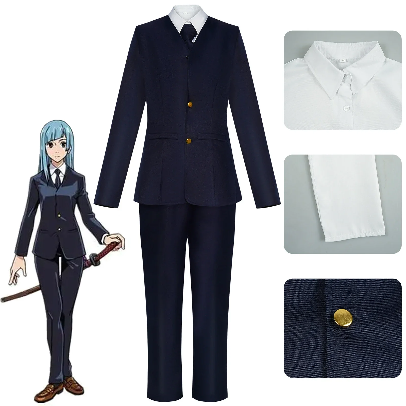 Miwa Kasumi Cosplay Anime JJK Cosplay Adult womens Shirt Pants Girls cosplay costume High School Halloween Uniform Full Set