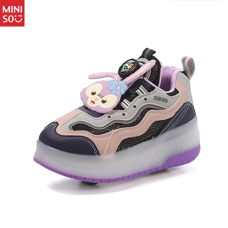 Sepatu Roda Kulit Disney 2025 Star Darl Heelys untuk Anak Perempuan, dengan Anti-Selip