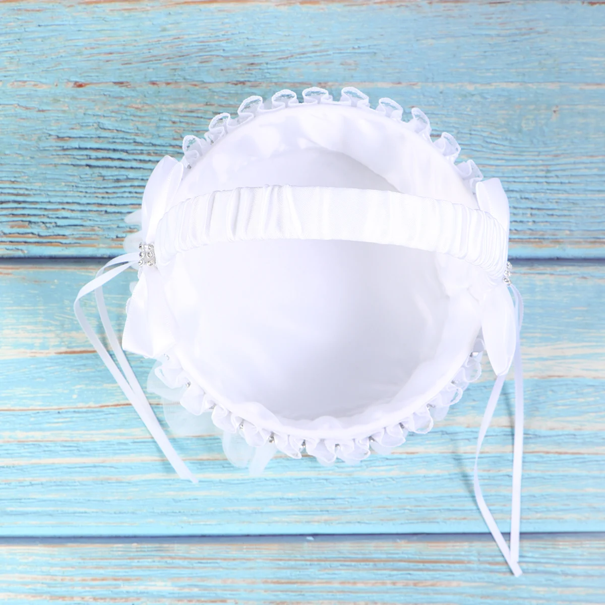 أنيقة حجر الراين سلة للزهور Bowknot الزفاف الغربي سلة للزهور حفل رومانسي الديكور حامل البتلة #2