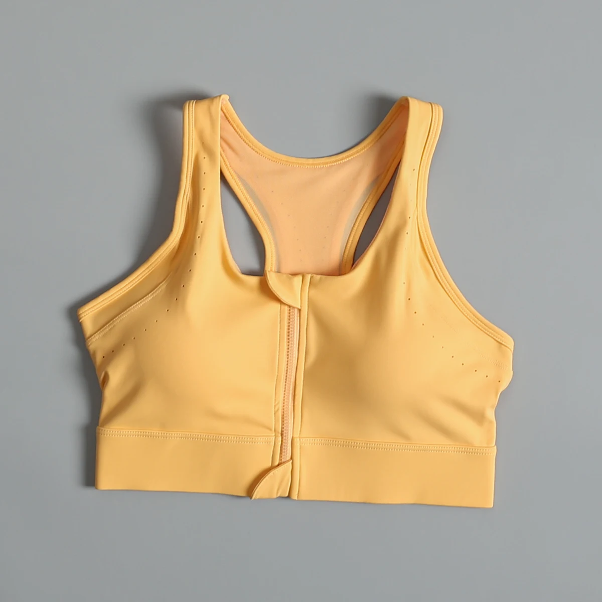 High Intensity Sports Bra Women's Fitness Yoga Vest Front Zipper Anti Shock Gathered Running Anti Sagging Breathable Nylon