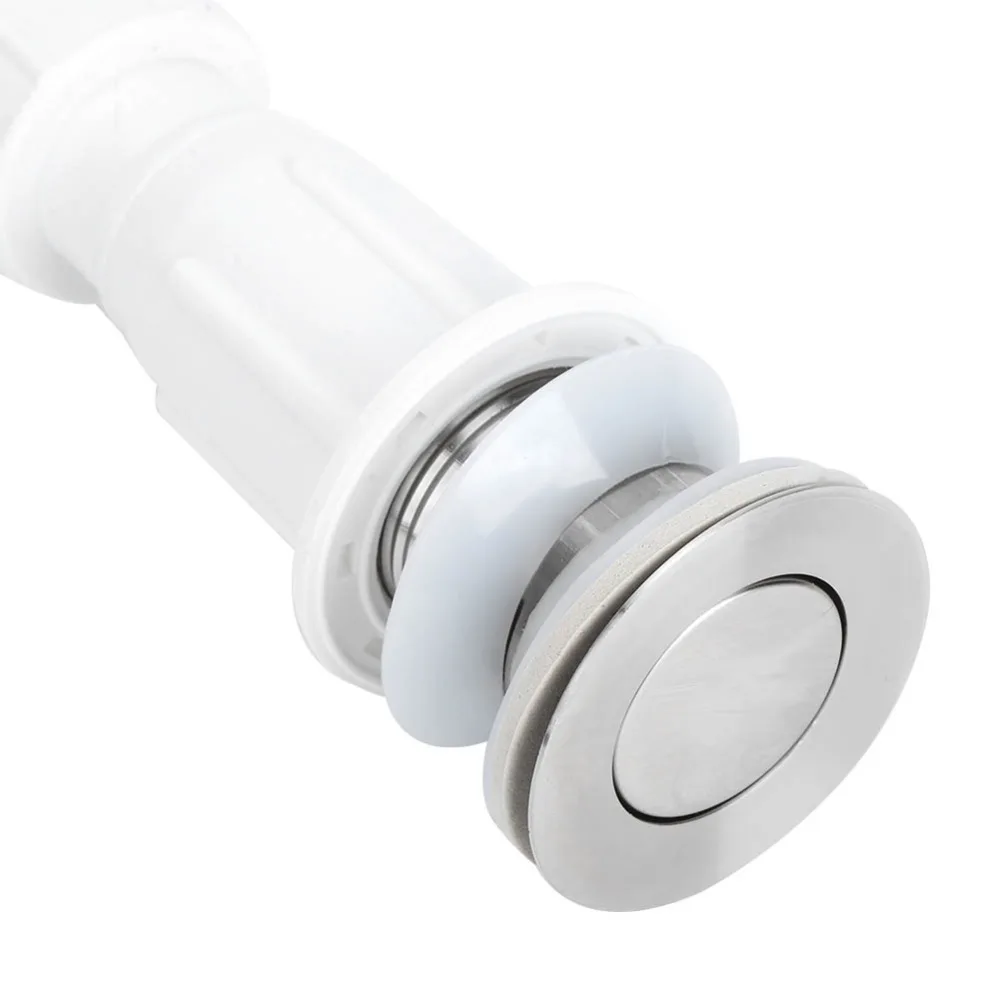 1.46In Hole Diameter Sink Drain Pipe OdorProof Stainless Steel Plastic Basin Drain Pipe S Bend Shape Drain Pipe