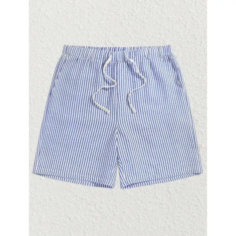 

Men's Casual Dstring Waist orts Summer Faionable Woven Stripe orts Comfortable Breathable Nine Points Pants