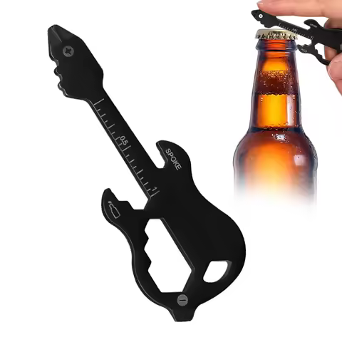 Multitool Bottle Opener, Cool Guitar-Shaped Beer Opener, Funny Gifts for Men, Father and Grandpa