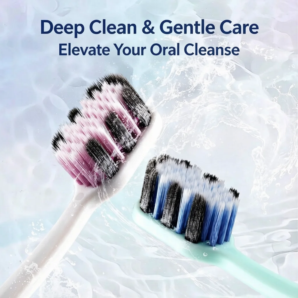 Shuke Wide-Head High-Density Rotating Toothbrush for Adults, Men and Women, Couples, Soft Bristles, Family Pack, Home Use, Combo Pack, Gum Care