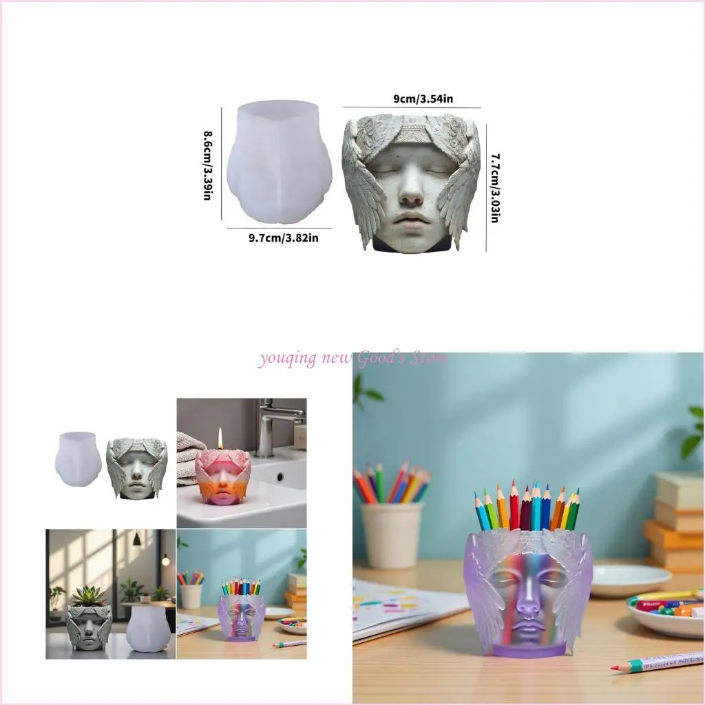 

57QA Универсальная силиконовая форма для бетонных горшков с эпоксидной смолой с точными деталями для художественной домашней