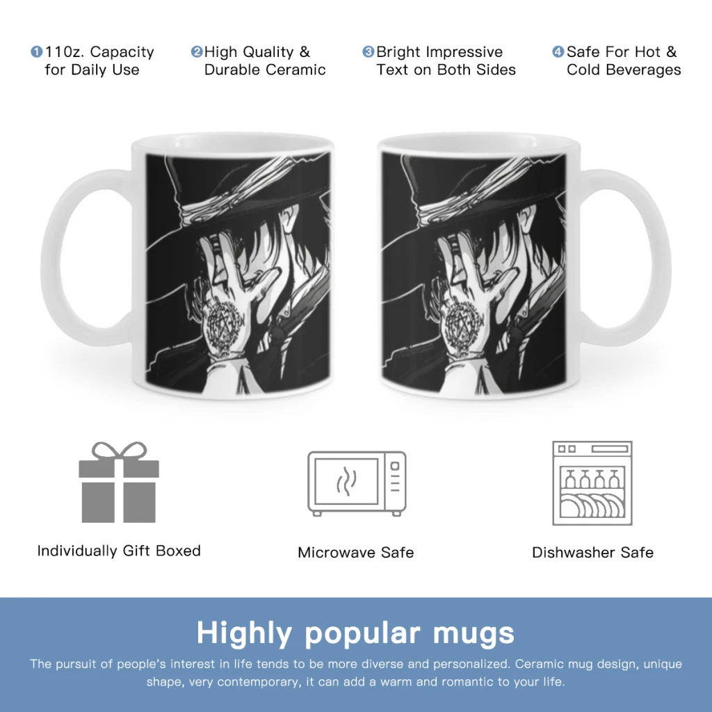 

Alucard Hellsing Anime Movie Free shipping Ceramic Cup Coffee Oatmeal Breakfast Cup Creative Personality Mug