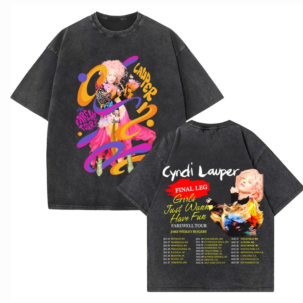 

Cyndi Lauper Girls Just Wanna Have Fun Farewell Tour 2025 Cotton Shirts Fan Gift Man Woman T-Shirts