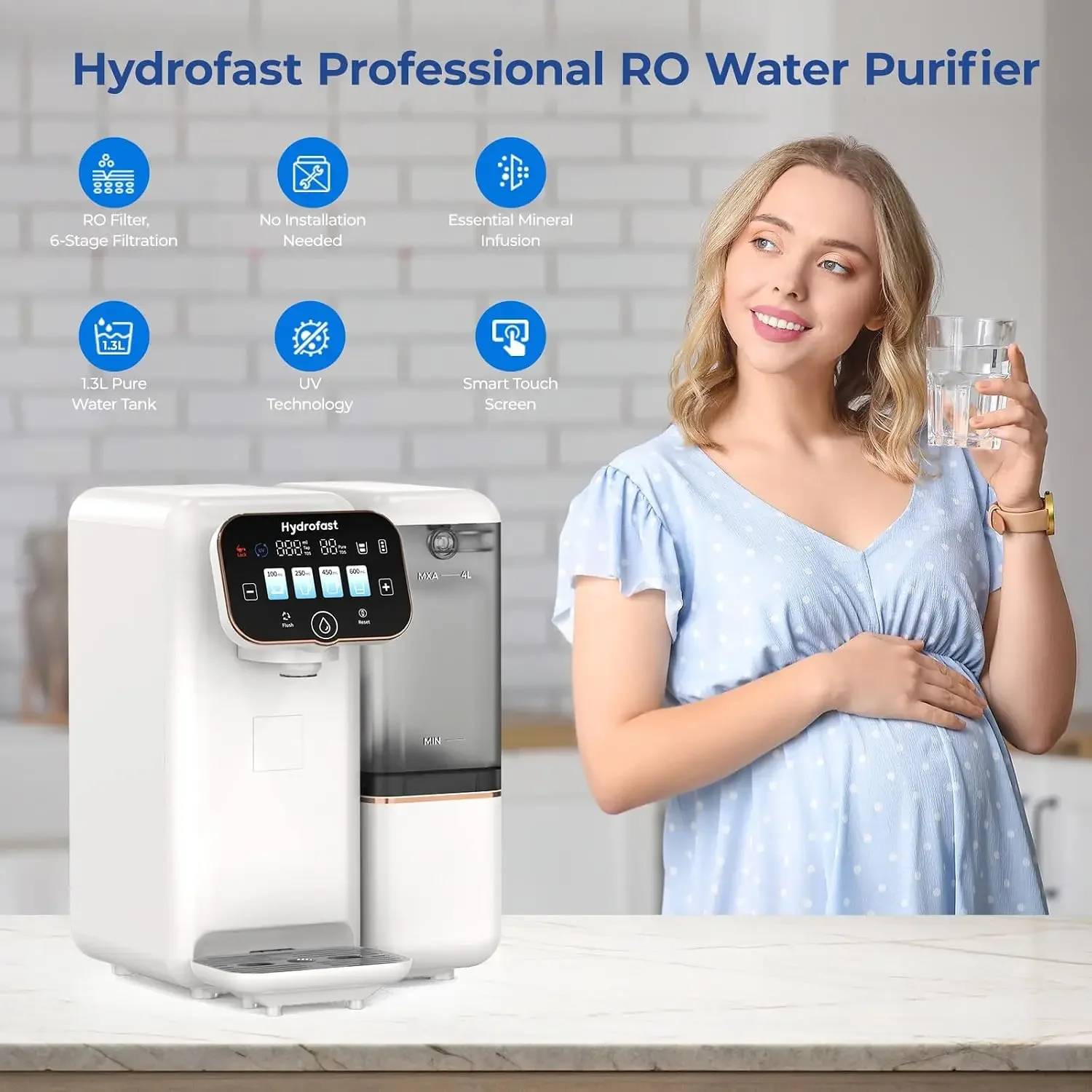 US Shipping Brand new  Countertop Reverse Osmosis Water Filter, UV 6 Stage RO Filtration System with Remineralization pH Balance