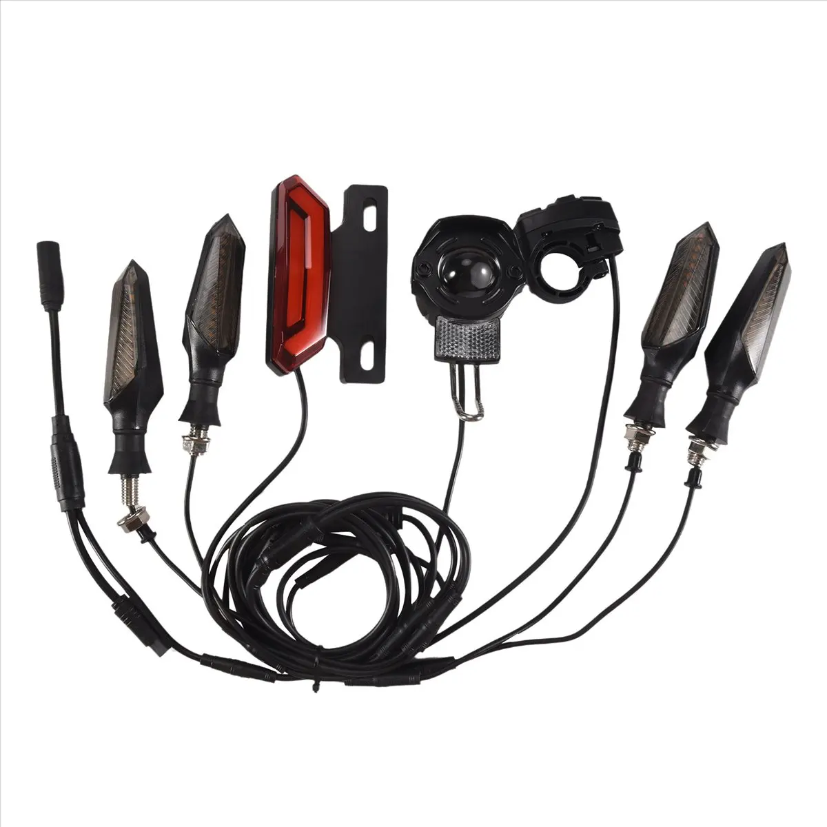 

XFDZ For BBS01 BBS02 Electric Bike 24V/36V/48V Headlight Front Rear Turn Signal Light Brake Light Ebike Conversion Kits,A