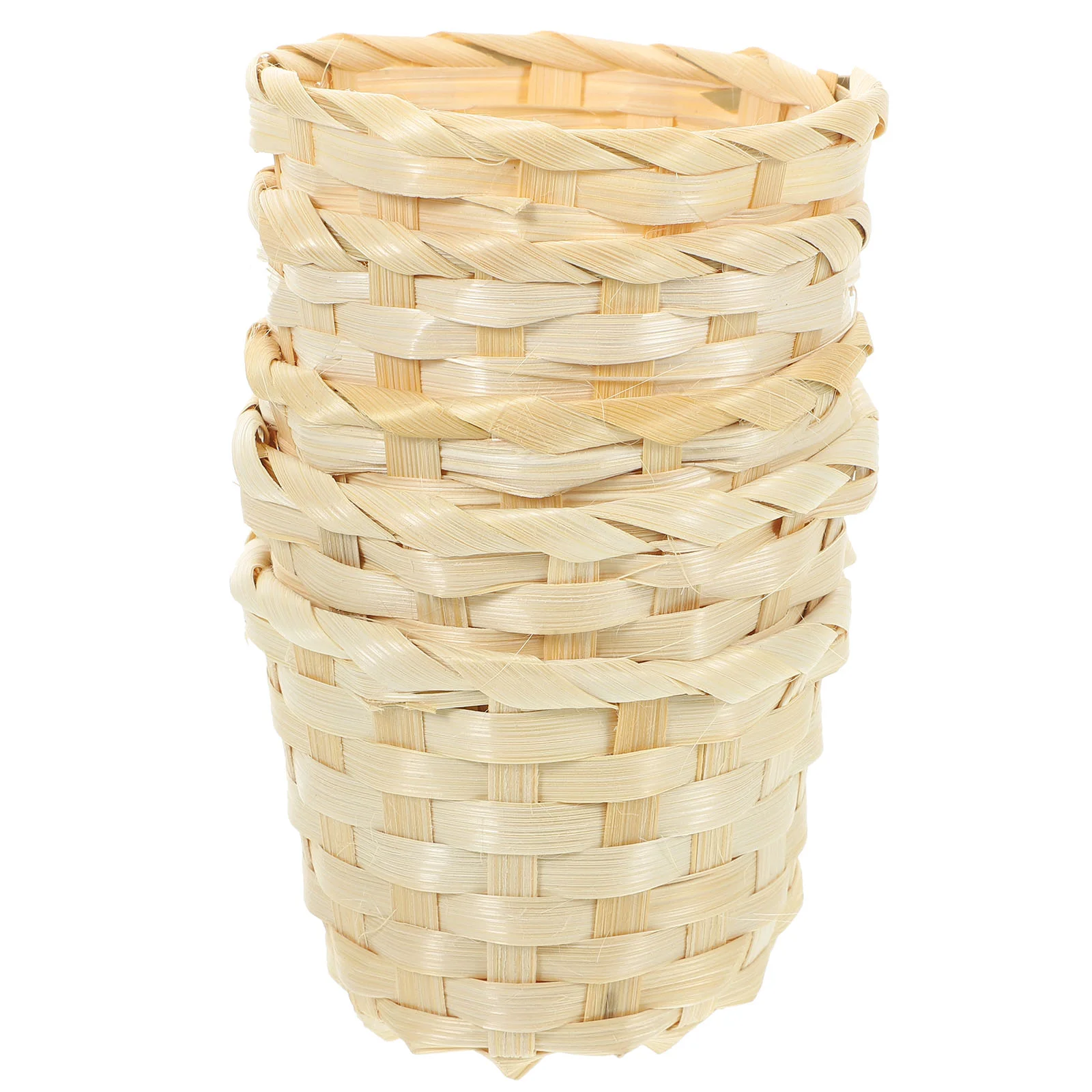 

5 Pcs Bamboo Wood Woven Storage Baskets Fruit Container Bread Holder Kitchen Barware Multi Purpose Serving Baskets for Home