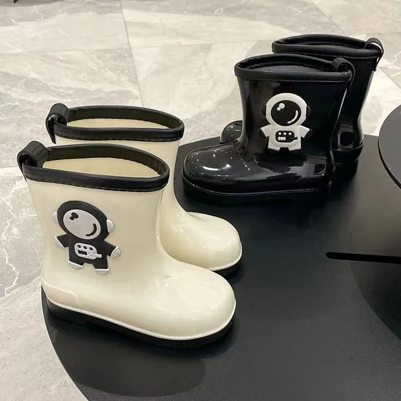 أحذية المطر المقاومة للماء للأطفال غير قابلة للانزلاق، أحذية لطيفة مبطنة بالصوف الدافئ للأولاد والبنات والأطفال الصغار في رياض الأطفال للاستخدام الخارجي #4