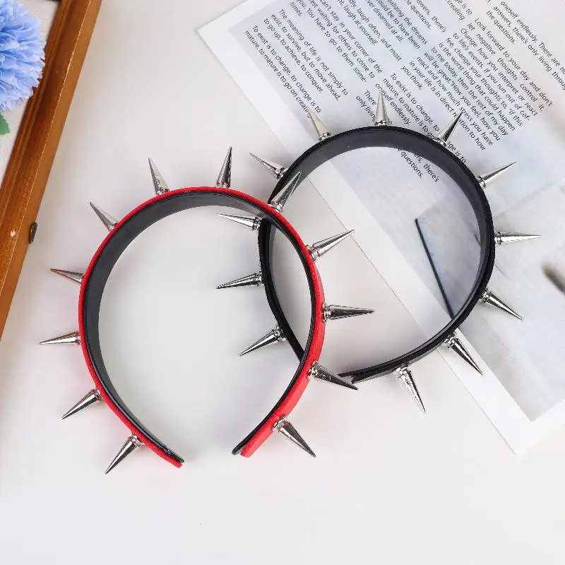 Gothic Punk Haarband für Mädchen Spitze Nieten Kopfschmuck Cosplay Kostüm Themenveranstaltungen Club-Auftritte – Detail 7