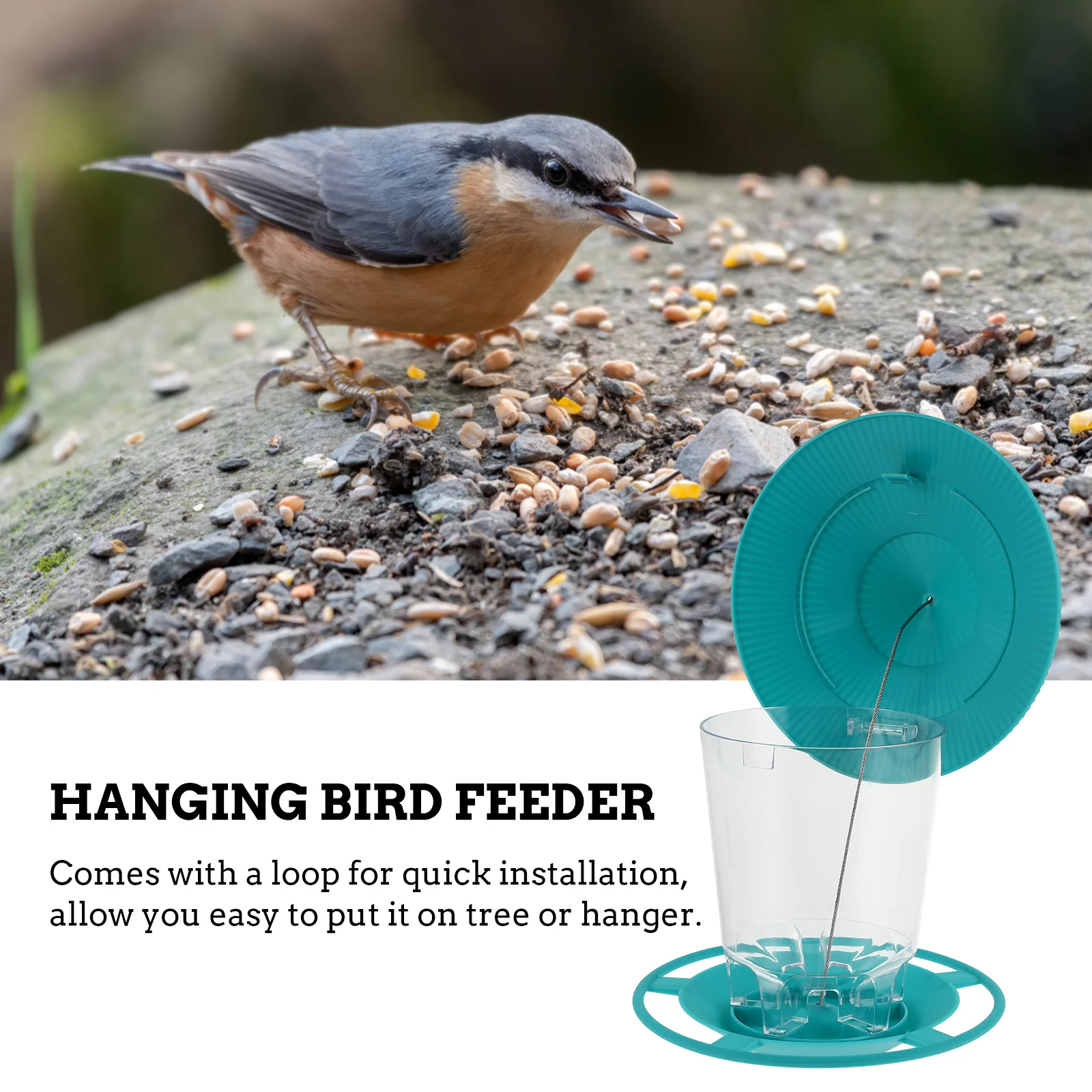 

Bird Outdoor Hanging Plastic Wild Bird Feeder Large Capacity For Garden Yard Patio Balcony Windows Parrot Feeder