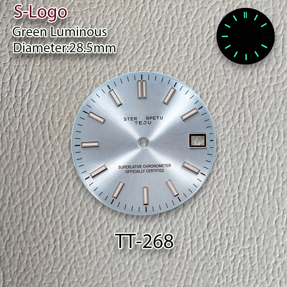 28.5 مللي متر S شعار Sunray سجل NH35 الطلب صالح NH36/4R اليابان حركة الأخضر مضيئة أو الجليد الأزرق مضيئة ساعة تعديل الملحقات