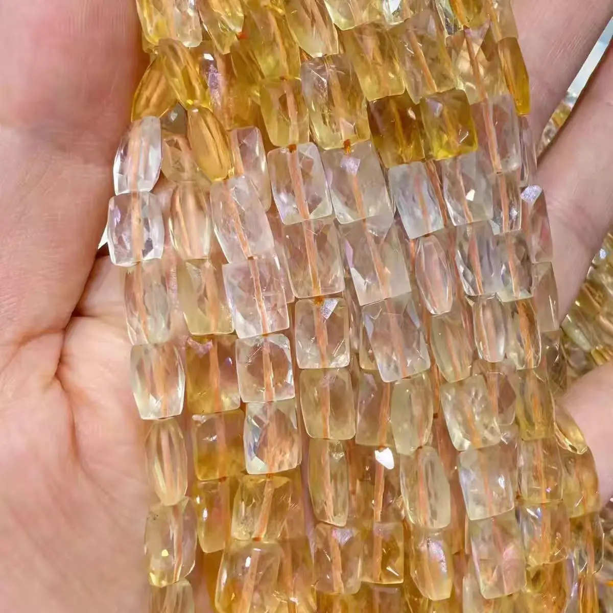 Citrine Amethyst Lemon Quartz Ametrine faceted Rectangle nature for making jewelry necklace 33cm FPPJ wholesale loose beads