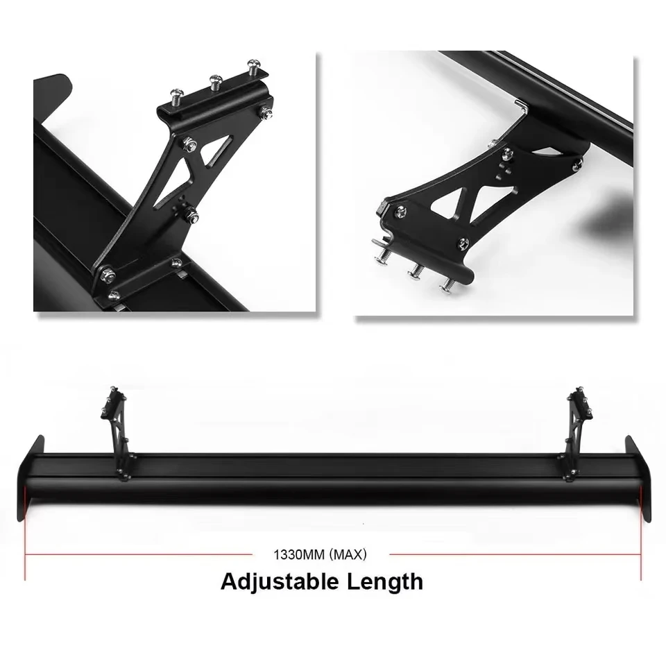 RASTP-New Arrived 53''135cm Universal Adjustable GT Car Rear Hatchback Bracket Spoiler Racing Wing RS-LTB122