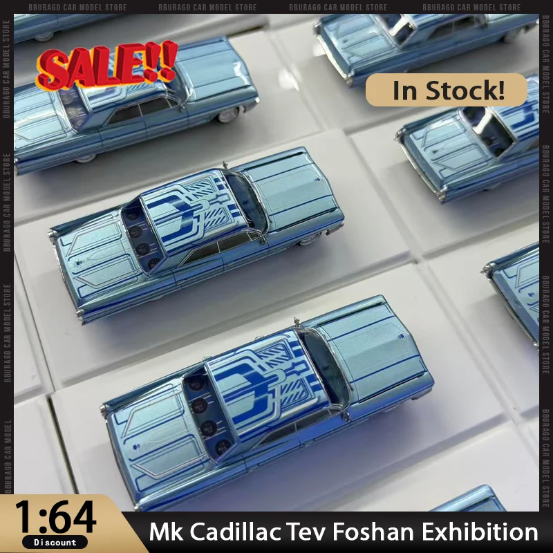 

New In Stock Mk 1:64 Cadillac Tev Foshan Exhibition Alloy Car Model Miniature Diecast Cadillac Ornaments Custom Toys Kids Gift