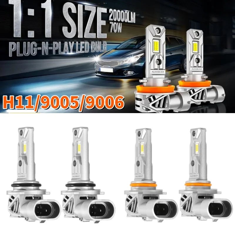 

AUXBEAM Светодиодные лампы для фар 1:1 РАЗМЕР 70Вт 6500К Белые лампы Фары Серия Q26