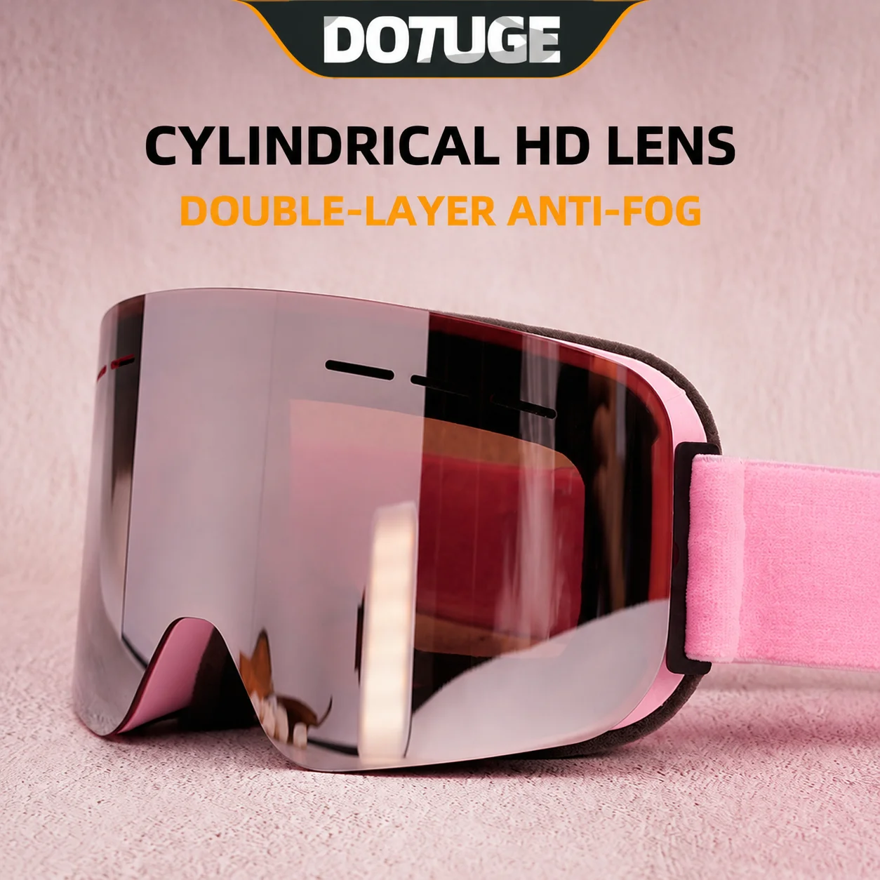 Cylindrical Ski Goggles Double Layer Anti-Fog UV Protection OTG Snowboard Eyewear for Men Women Skiing Mountaineering Cycling