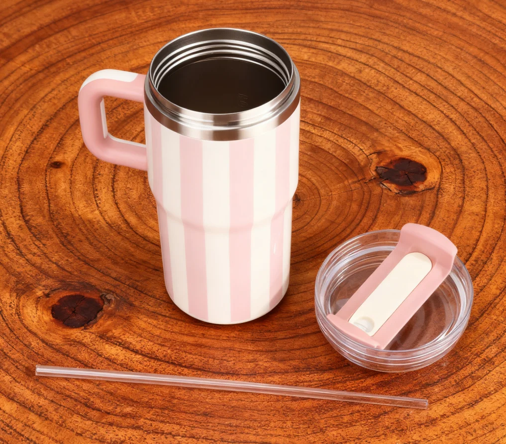 كوب ثلج عازل حراري من الفولاذ المقاوم للصدأ 304 عالي القيمة 20 أونصة كوب ماء للسيارة بسعة كبيرة كوب ترمس من القش للرجال والنساء، #2