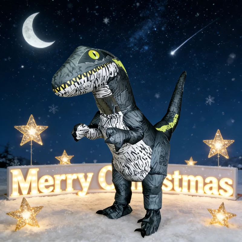 

Inflatable Velociraptor costume adult fancy Carnival Velociraptor full body dress up dinosaur inflatable suit cosplay party