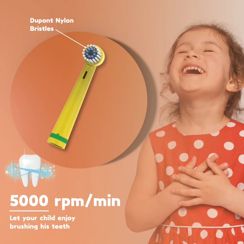 Детская вращающаяся электрическая зубная щетка тип батареи полный корпус Водонепроницаемая мультяшная отбеливающая детская зубная щетка