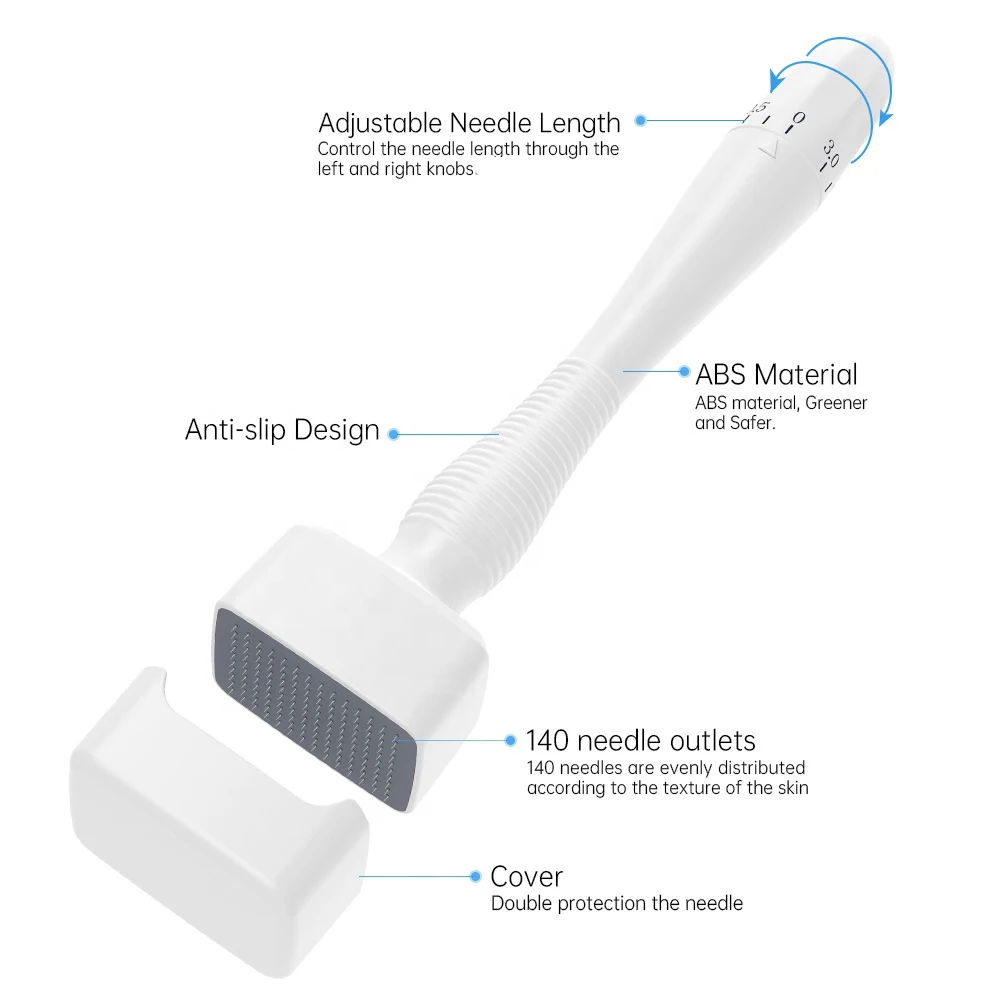 Mesotherapy Microneedling Derma Stamp DRS 140A Adjustable Needle Length Anti Wrinkle Firming Hair Growth Beauty Tool