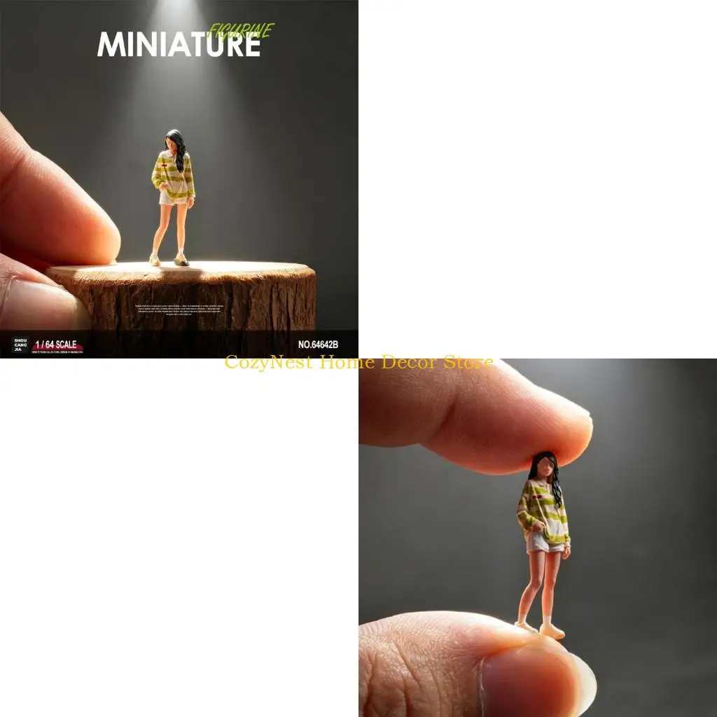 92MF 1:64 Scale Miniature Figure Realistic Miniature People Girl Figure Models