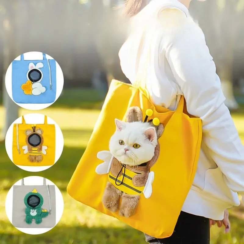 

Bee cat bag can be exposed Shoulder bags diagonal crossbody bags handbag Dog Small Dog Cartoon Animal for Pet Outdoor Outing Bag