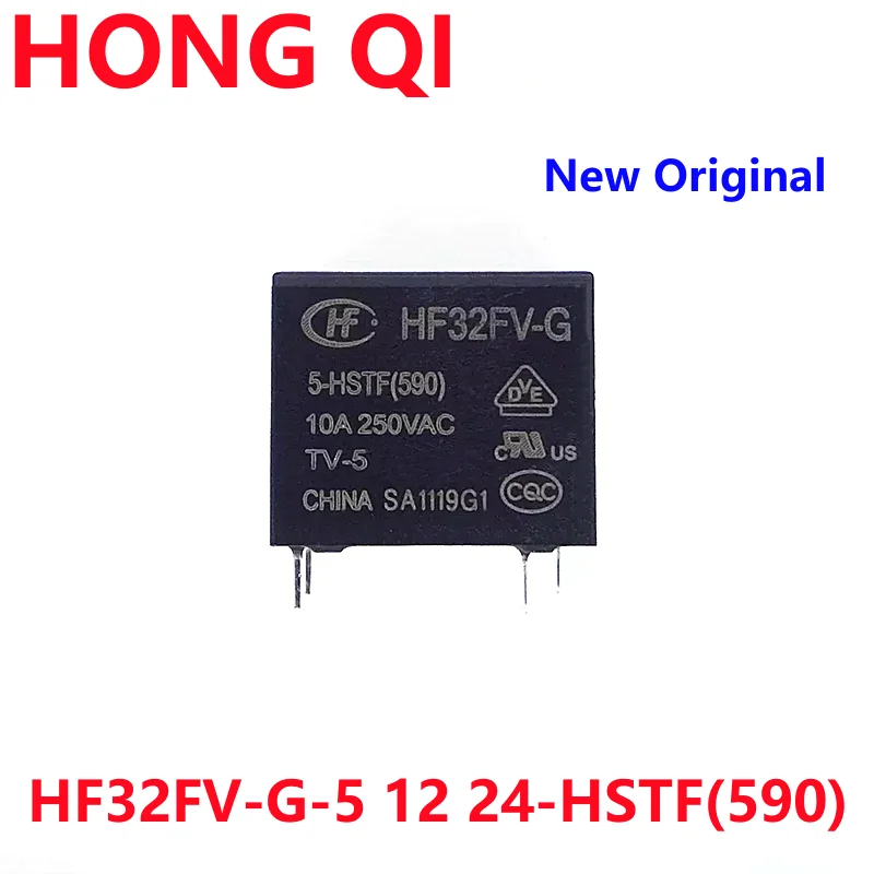 5PCS New Original HF32FV-G-5 12 24-HSTF 10A Relay DC5V 5V 12V 24V