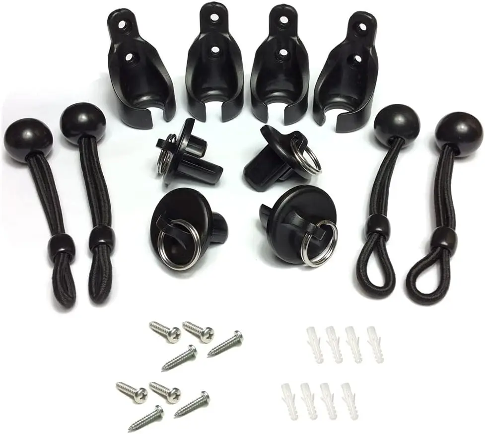 

2 Sets Bungee End Cap Kit for Cordless Roller Shades, Black Outdoor Blinds Replacement Parts