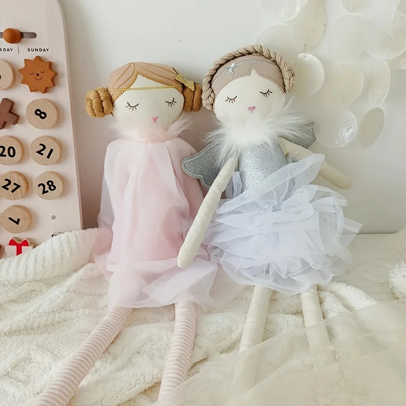 Angel Stuffed Doll Toy Soft Elegant Plush Doll for Little Girls for Birthday Gift Room Decor Photo Props for Infants Toddlers