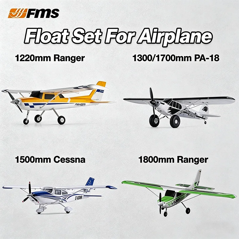 FMS 1220mm Ranger 1300mm PA-18 1500mm Cessna 1700mm PA-18 1800mm Ranger Floats Kit Does Not Include Aircraft, Just Accessories