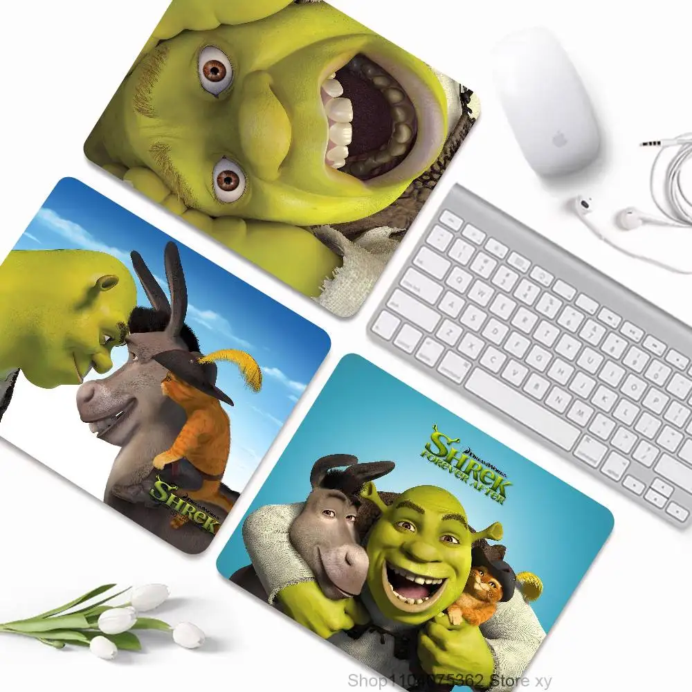 Alfombrilla de ratón Shrek de películas de comedia, alfombrilla de ratón pequeña LockEdge para jugadores, ordenador, goma antideslizante