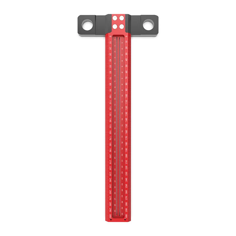 Woodworking hole drawing line ruler Parallel/vertical line drawing T-shaped line hole marking ruler