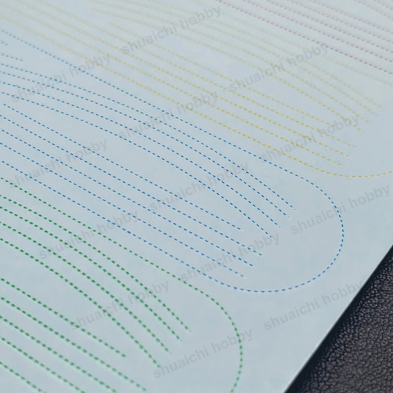 1PCS Modello di Punto Decalcomania Dell'acqua Linea Dritto/Curva Adesivo di Trasferimento Dell'acqua per 1/24 1/18 1/12 Bilancia Auto Moto Cuscino del Sedile