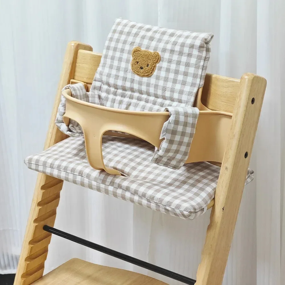 Morbido cuscino del sedile per neonati, cuscino per seggiolone per bambini, cuscino per schienale e cuscino del sedile per sedia con orso dei cartoni animati, accessori per seggioloni