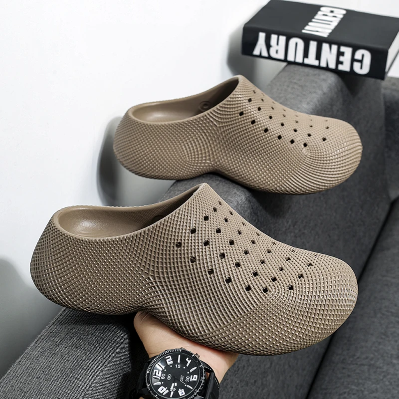 Platform Hole Shoes Soft EVA Slippers One Band Mule Clogs Non-slip Beach Water Shoes Casual Walking Slippers for Lovers