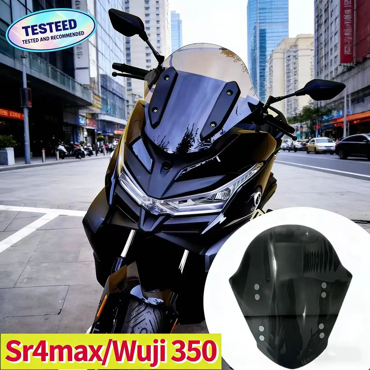 

Adecuado para VOGE SR4MAX/Wuji 350 parabrisas delantero modificado parabrisas competitivo versión de combate parabrisas de cabez