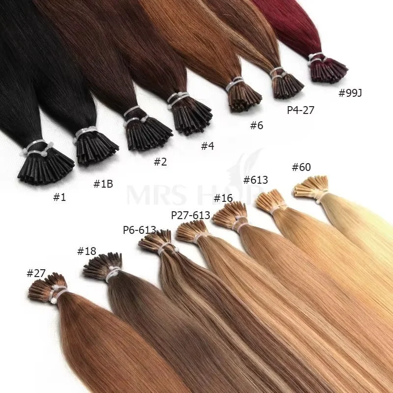 MRSHAIR I Tip Estensioni dei capelli umani Veri capelli umani Pre incollati Micro Perline Capsule per capelli Capsule Microlink Capelli 50 fili / pacco