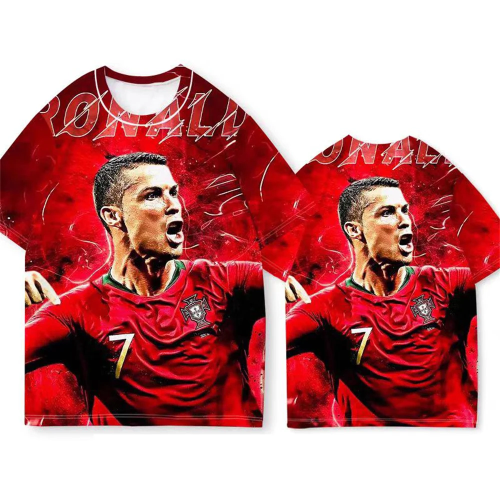 

2025 Summer New Cristiano Ronaldo 3D Print Tshirt Portugal Celebrates Its Victory Culture Tshirt Men Women Moto Tshirt Clothing