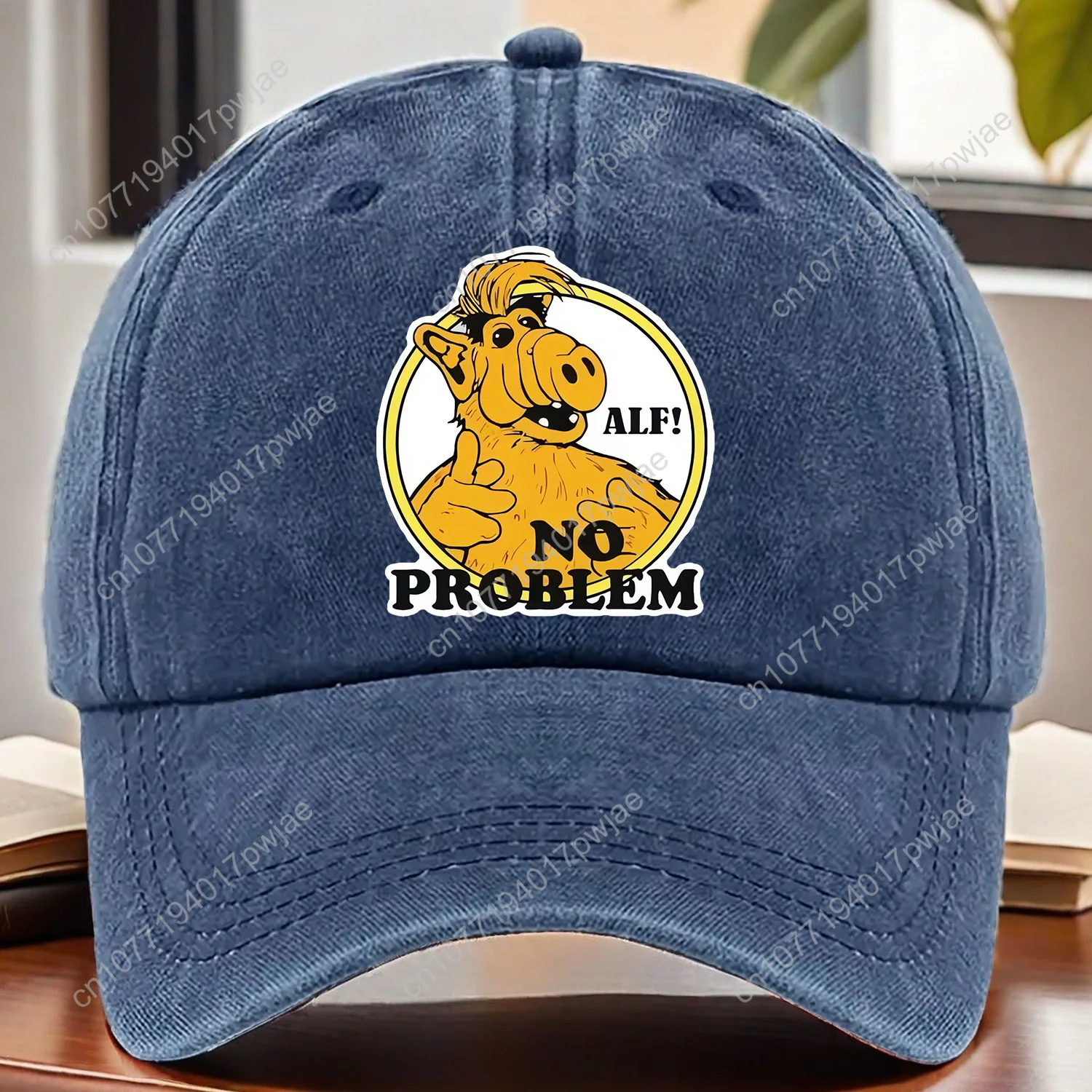 

[ALF! No Problem Baseball Cap] ALF! No Problem Baseball Cap - Adjustable, Lightweight, Washed Hat with Printed Design, Machine W