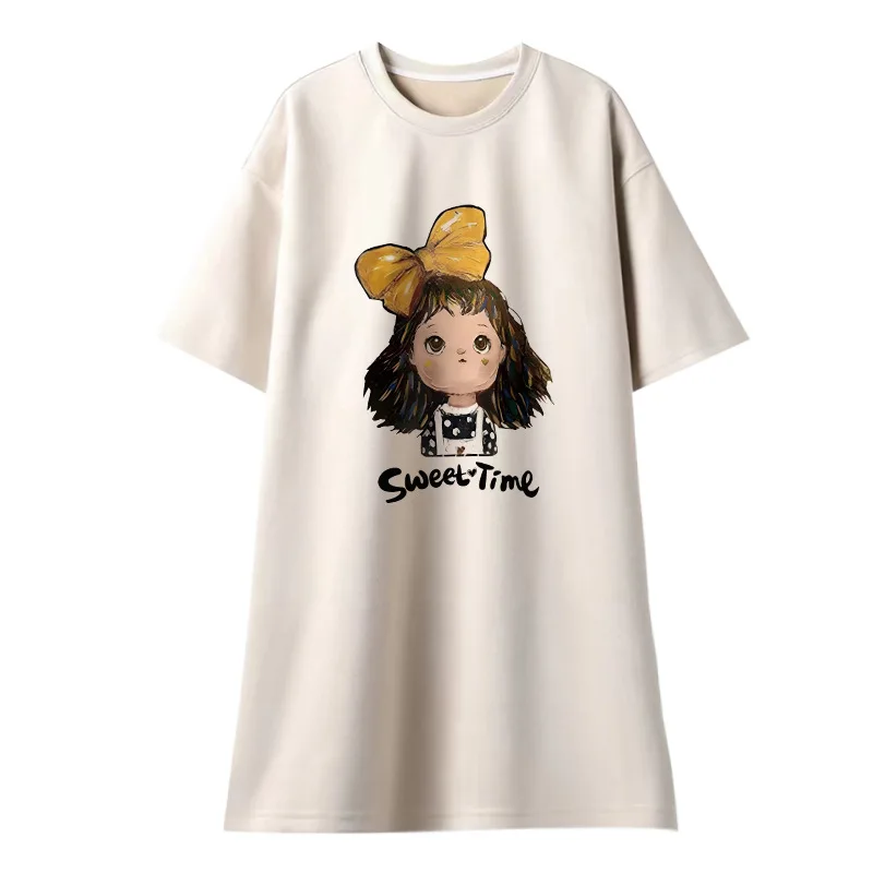 ファッショナブルな夏のマタニティドレス - プラスサイズと小柄なママのためのカジュアルで甘いルーズTシャツドレス