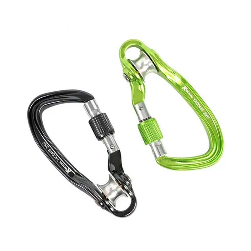 

Outdoor climbing main lock with pulley main lock, anti-wear rope fast buckle, safety lock,