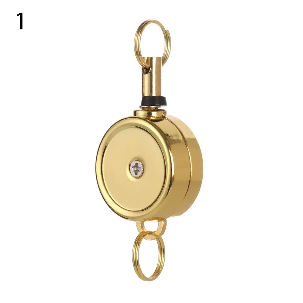 

1pc Office Supplies Stationery Anti-Lost Clip Metal Lanyards Retractable Key Ring Badge Holder