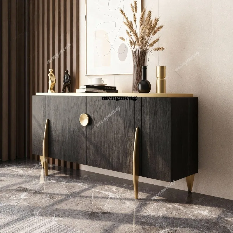 

Solid wood sideboard designer living room storage and decoration sideboard, vintage oak entrance cabinet
