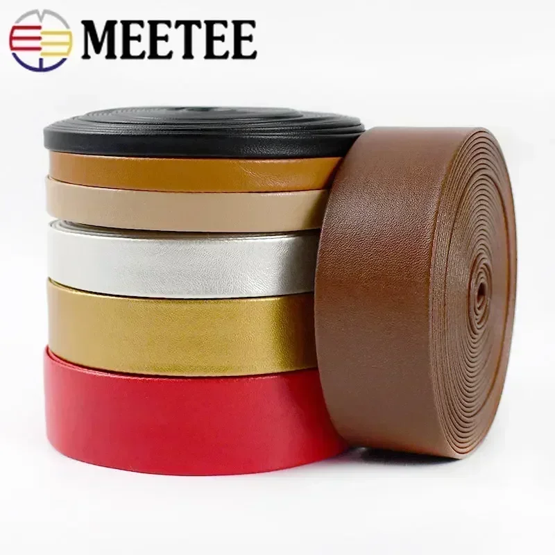 5Meters Synthetic PU Leather Cord Bag Faux Webbing Sewing Ribbon Tapes Clothing Bias Binding Decoration Rope DIY Accessories