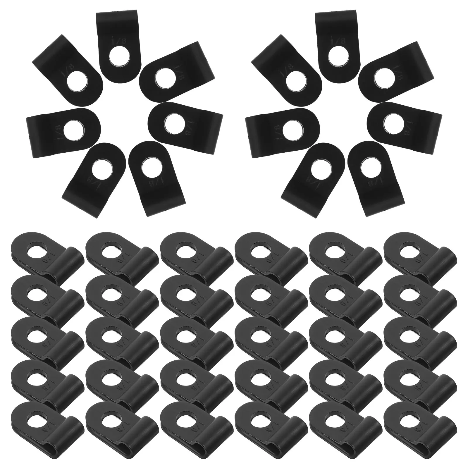 

100pcs R Type Nylon Cable Clamp Organizer for Wire Management 21-25mm Diameter White PVC Durable Audio Video Computer Cables