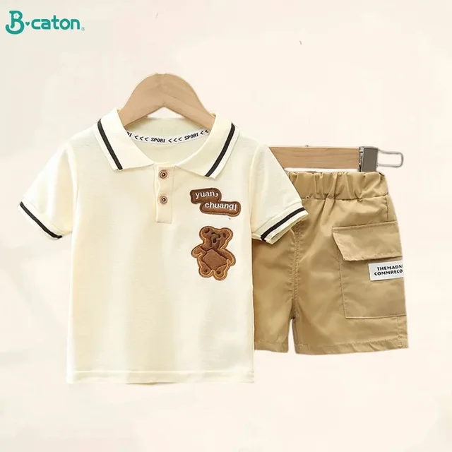 Odzież dziecięca matka Odzież dziecięca Zestawy dziecięce Chłopięce T-shirt Spodenki Letnia bawełniana moda z krótkim rękawem Suit2PCS