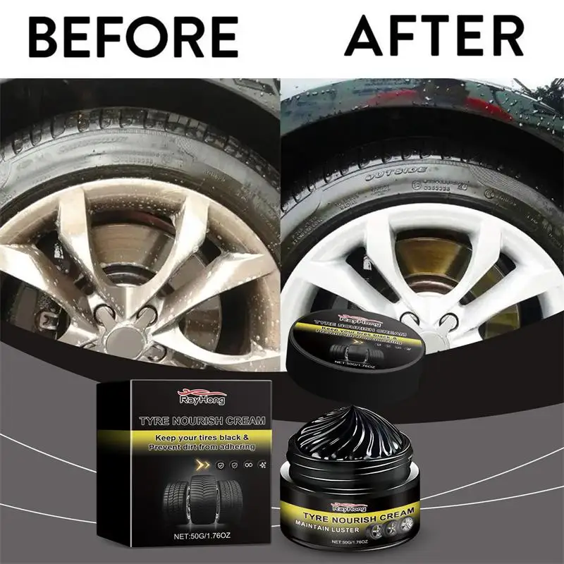 50g Premium Tire Retreading Wax Long Lasting Shine Dust Protection Prevents Aging And Cracking Car Wheel Polish For All Vehicles